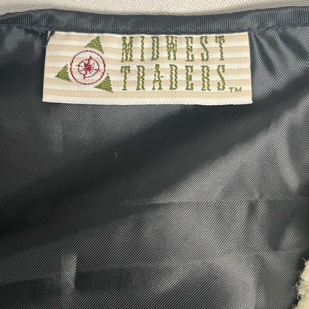 MIDWEST TRADERS Vtg Leather Vest With Sherpa Trim - Picture 4 of 5